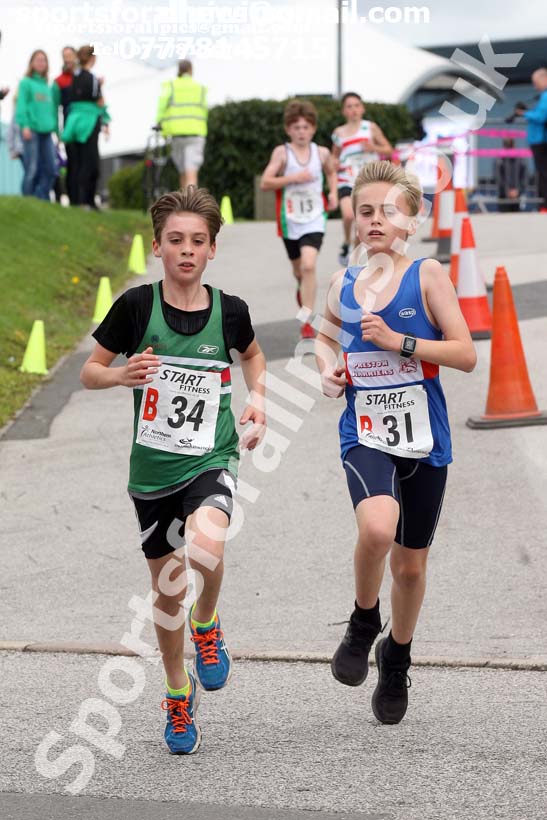 Boys under-13s 3 stage relay, Northern Senior 6 and 4 and Junior Stage Road Relays, SportsCity, Manchester. Photo:  David T. Hewitson/Sports for All Pics